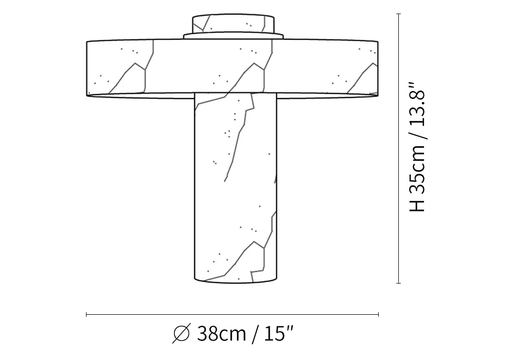 Lámpara de mesa Tramonto de alabastro